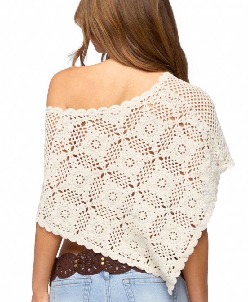 Women's Lilianna Scalloped Crochet Poncho