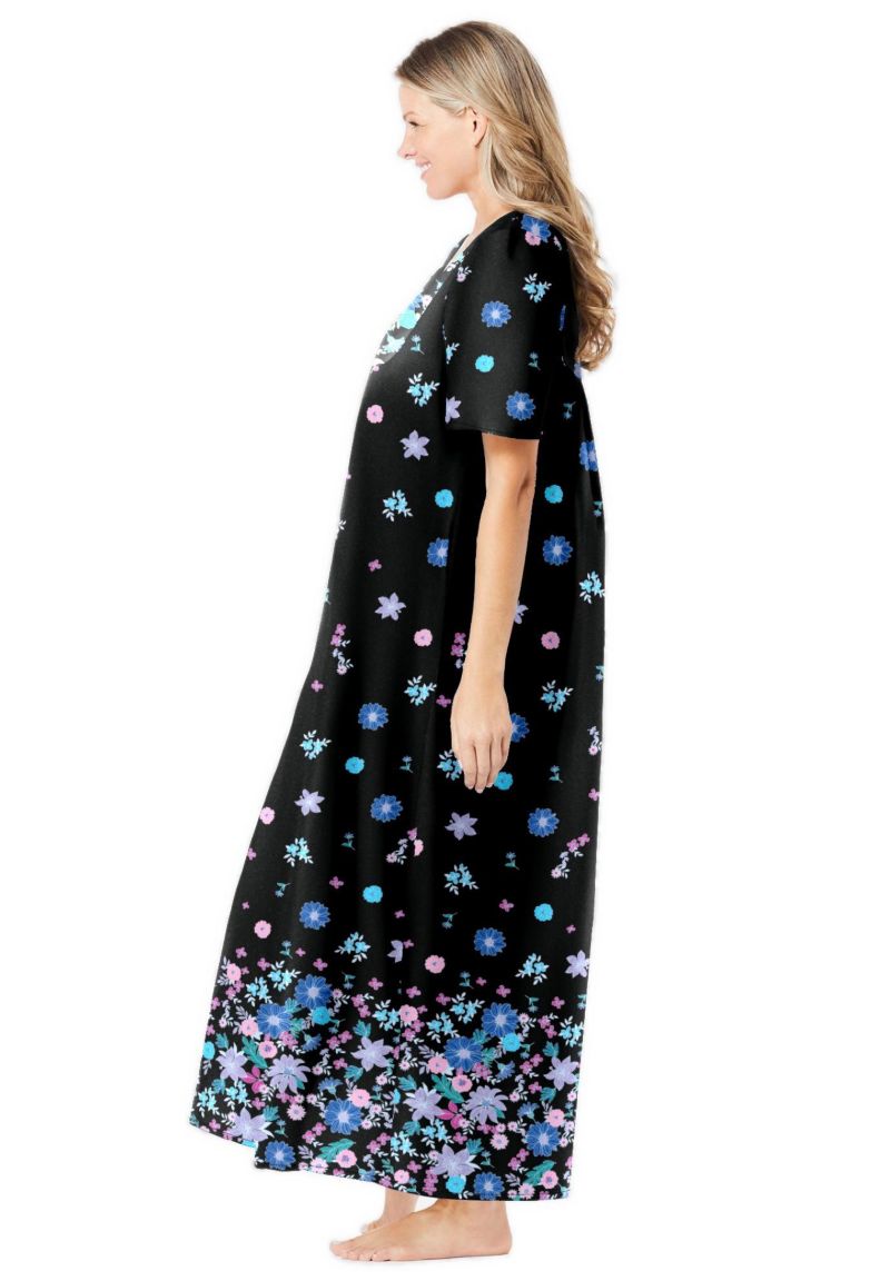 Women's Only Necessities Bib-Front Short Sleeve Maxi Lounger