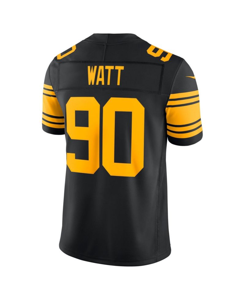 Men's T.J. Watt Black Pittsburgh Steelers Alternate Vapor F.U.S.E. Stitched Limited Jersey