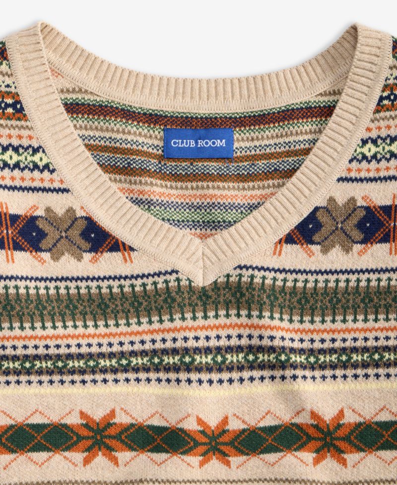Men's Cotton Fair Isle Sweater Vest, Macy's Exclusive