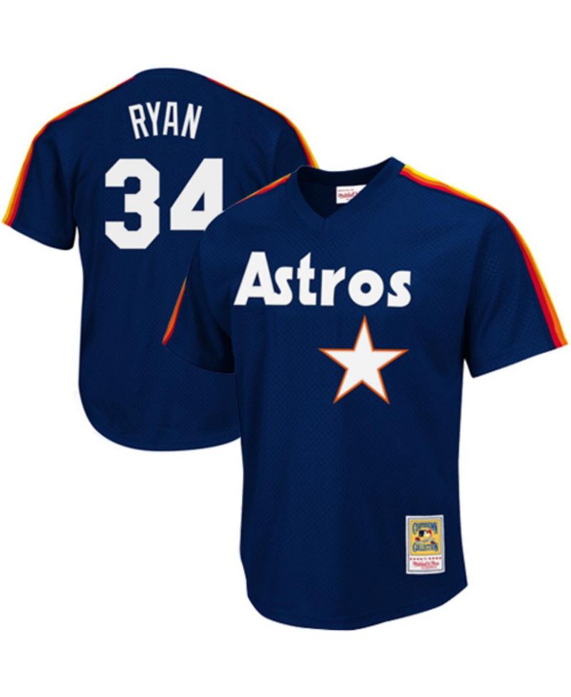 Men's Nolan Ryan Navy Houston Astros Authentic Batting Practice Jersey