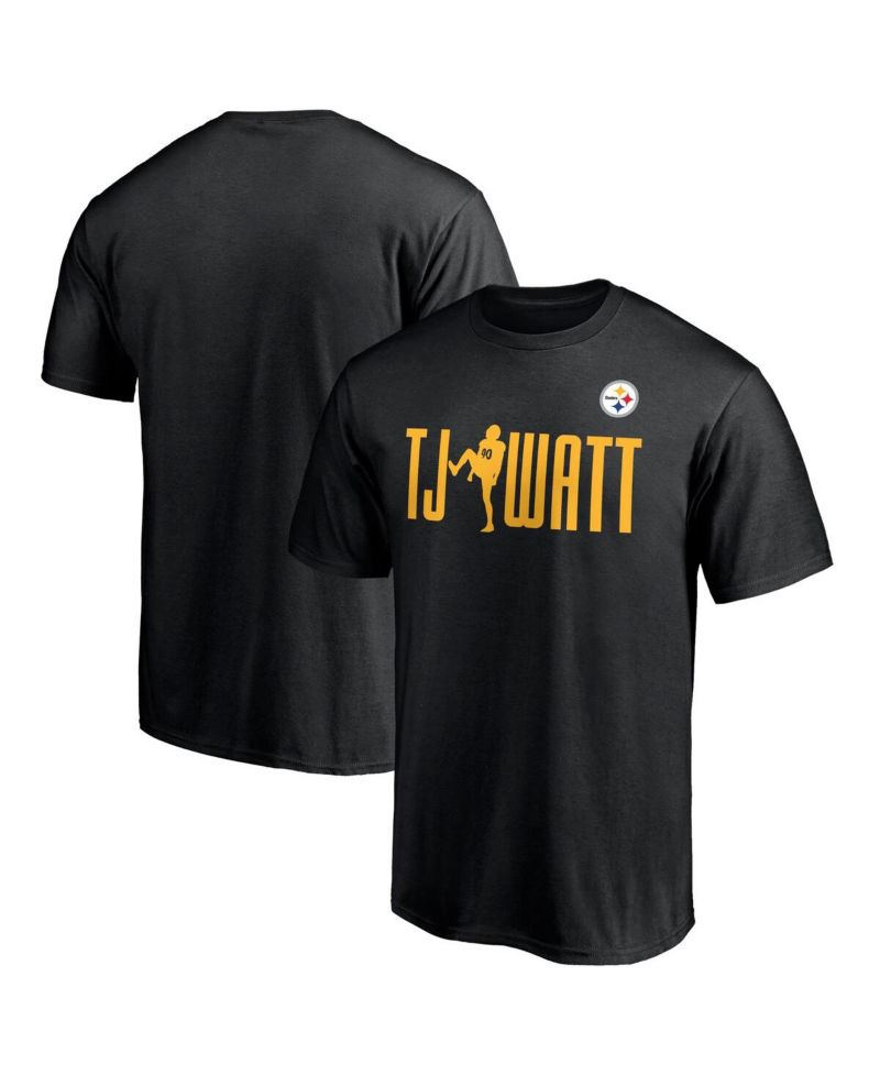 Men's T.J. Watt Black Pittsburgh Steelers Checkdown T-Shirt
