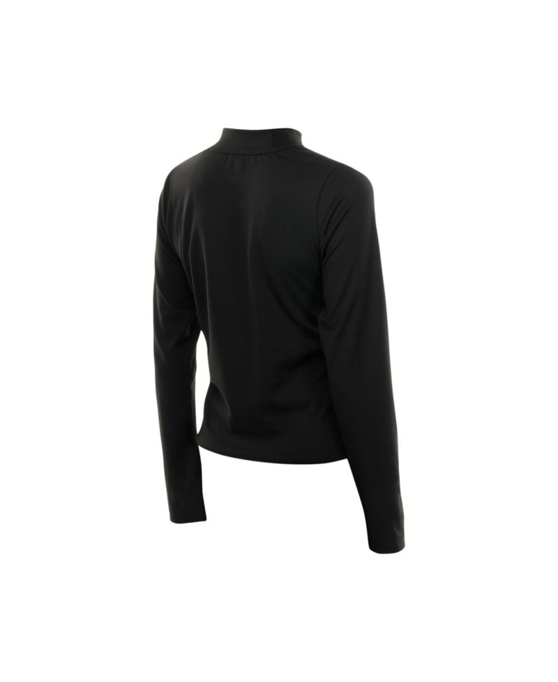 Women's Black WNBA Glam Game Mock Neck Long-Sleeve T-Shirt