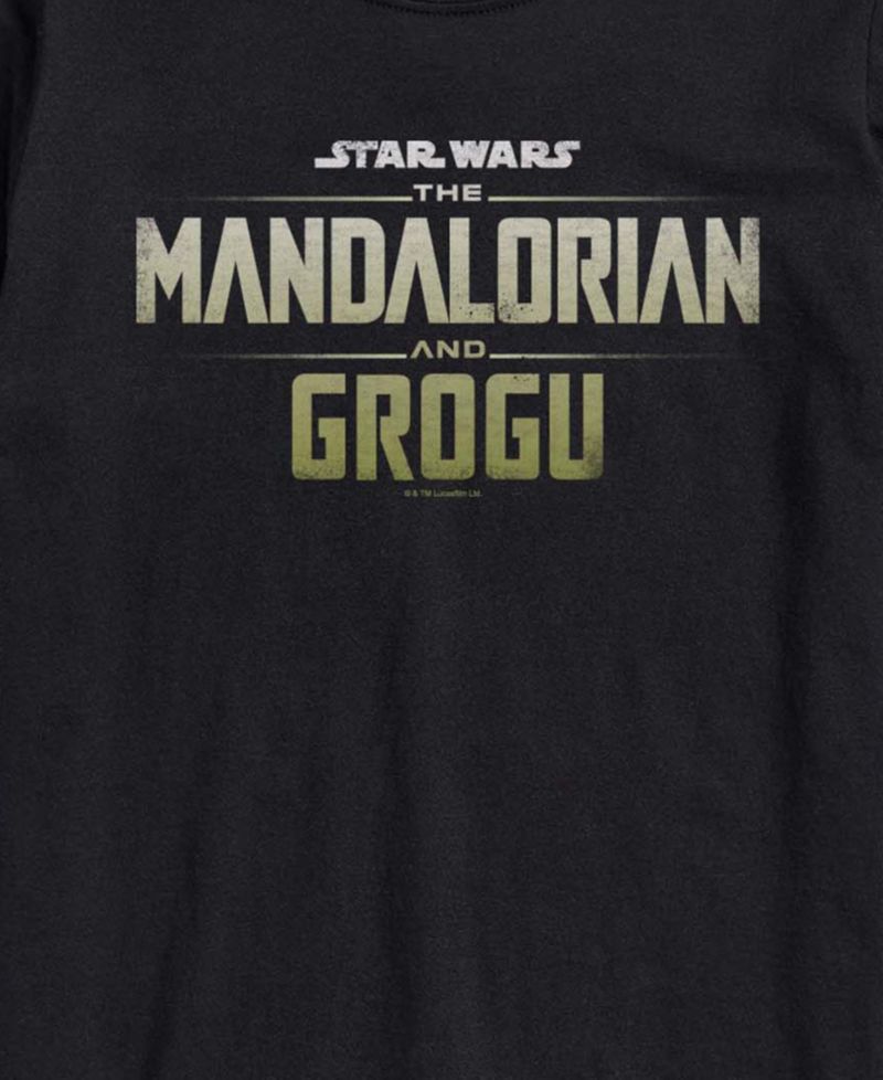 Men's The Mandalorian & Grogu Logo Vintage Faded Graphic T-Shirt