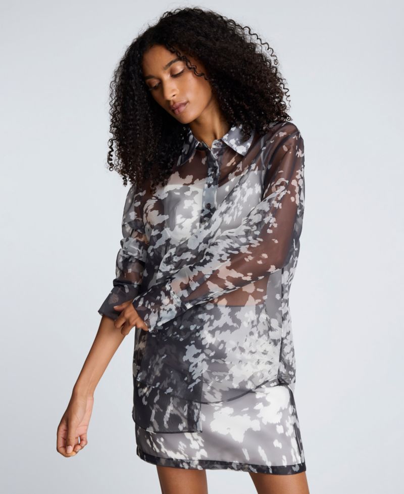 Women's Printed Organza Mini Skirt