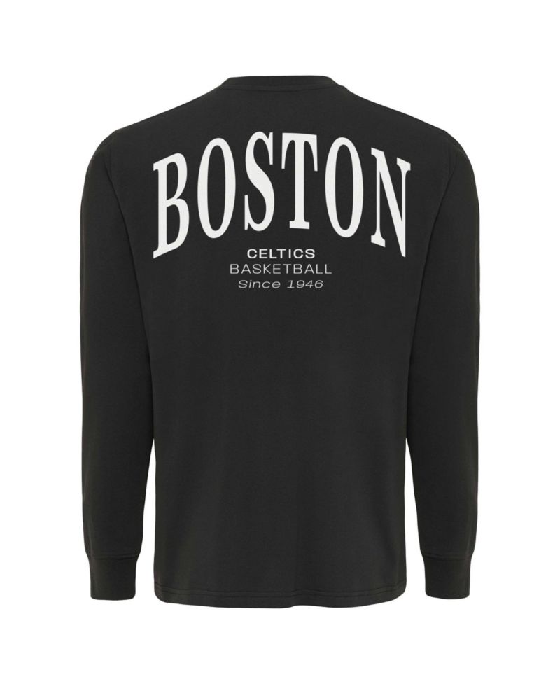 Men's and Women's Adult Anthracite Boston Celtics Athletic Club Collection Sherwood Relaxed Fit Premium Long-Sleeve T-Shirt
