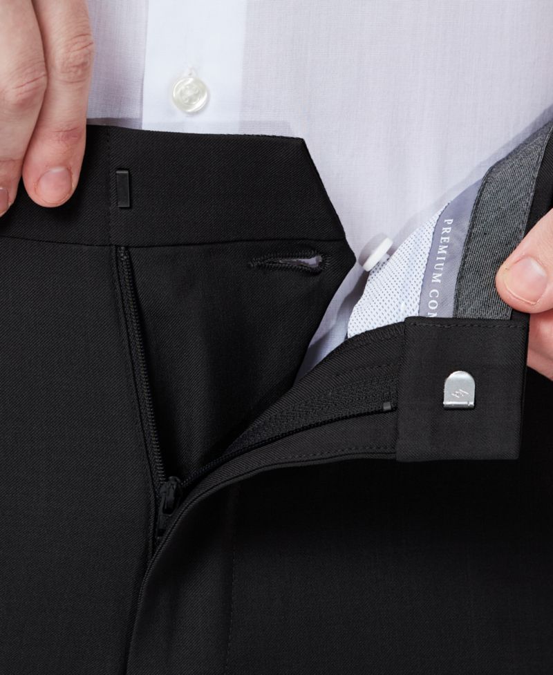 Men's Premium Comfort Slim-Fit Performance Stretch Flat-Front Dress Pants