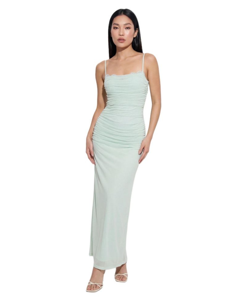 Women's Premium Tulle Lace Trim Maxi Dress