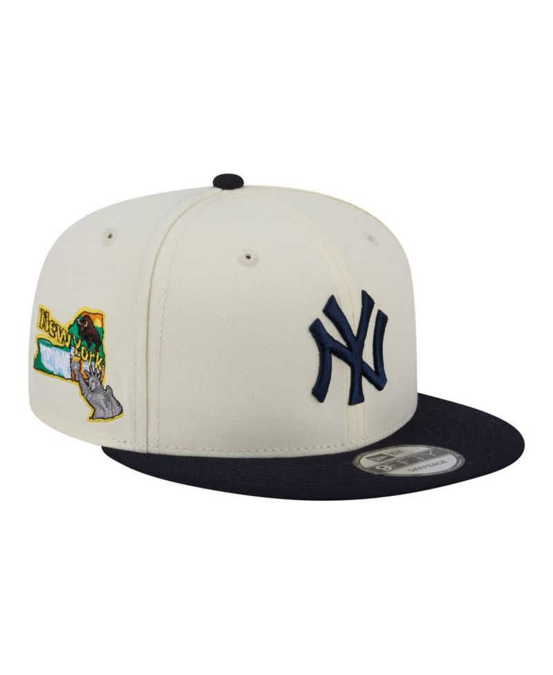 Men's Cream/Navy New York Yankees Localized 9FIFTY Snapback Hat