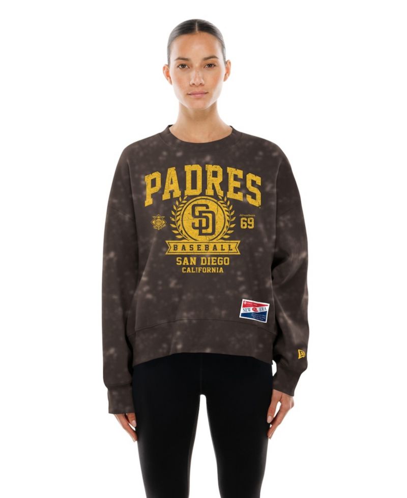 Women's Brown San Diego Padres Throwback Oversized Boxy Sweatshirt