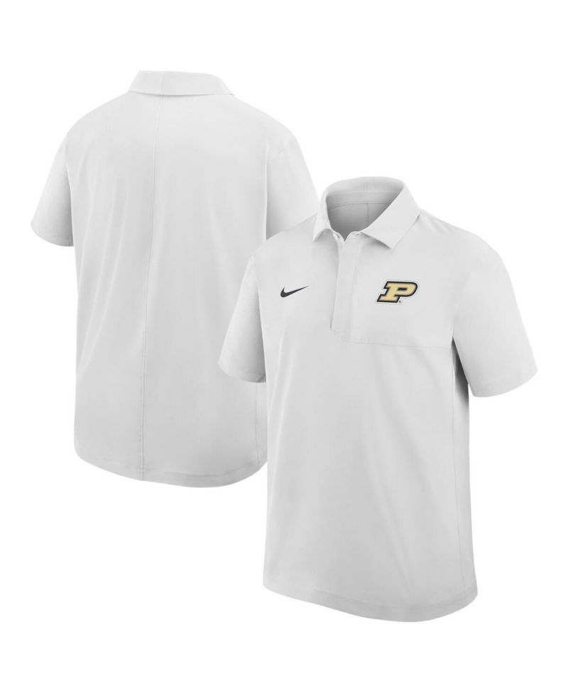 Men's White Purdue Boilermakers Woven Polo Shirt