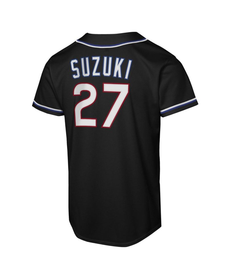 Big Boys and Girls Seiya Suzuki Black Chicago Cubs Fashion Replica Player Jersey