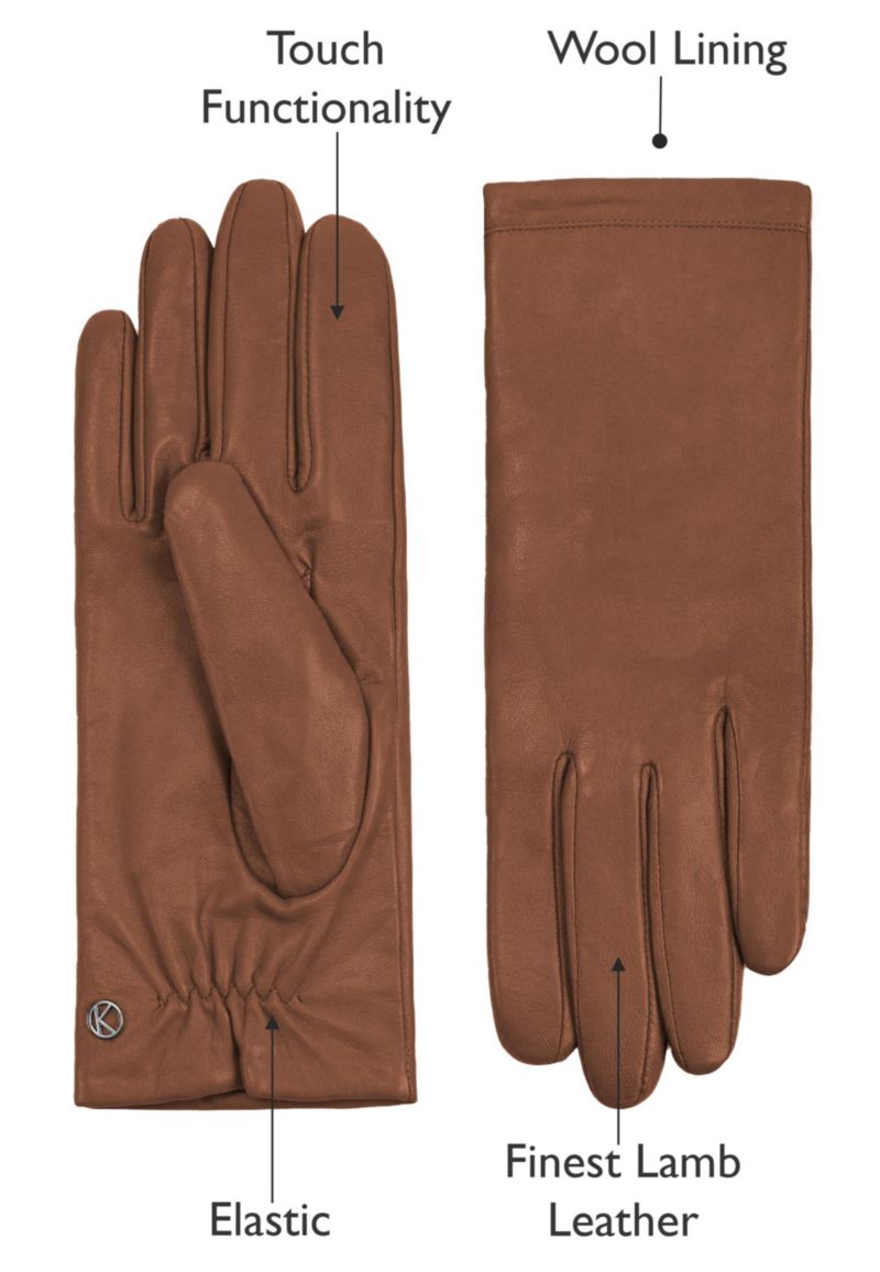 Women`s Premium Lamb Leather Touchscreen Gloves Style Chelsea