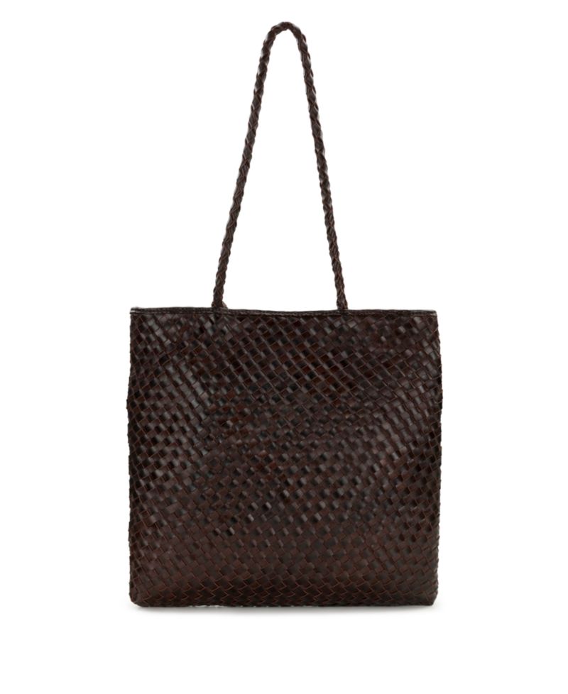 Valence Medium Woven Leather Tote Handbag