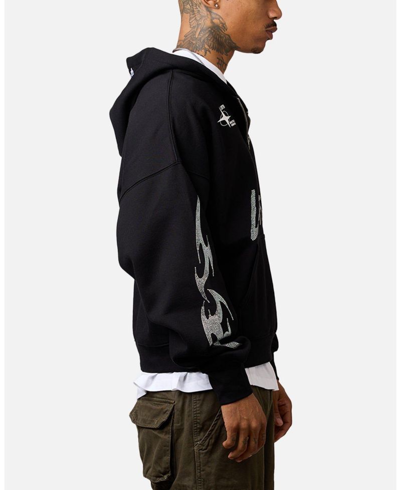 Men's Rave Quarter-Zip Rhinestone Hoodie