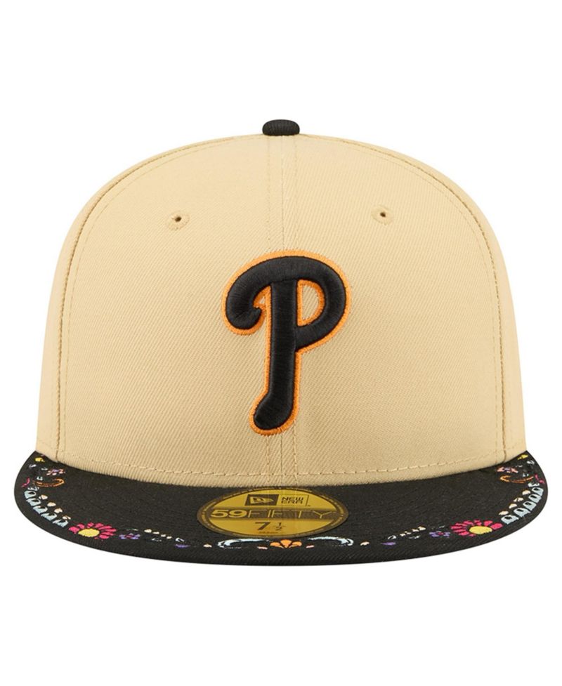 Men's Light Beige Philadelphia Phillies Two-Tone Embroidered Visor 59FIFTY Fitted Hat