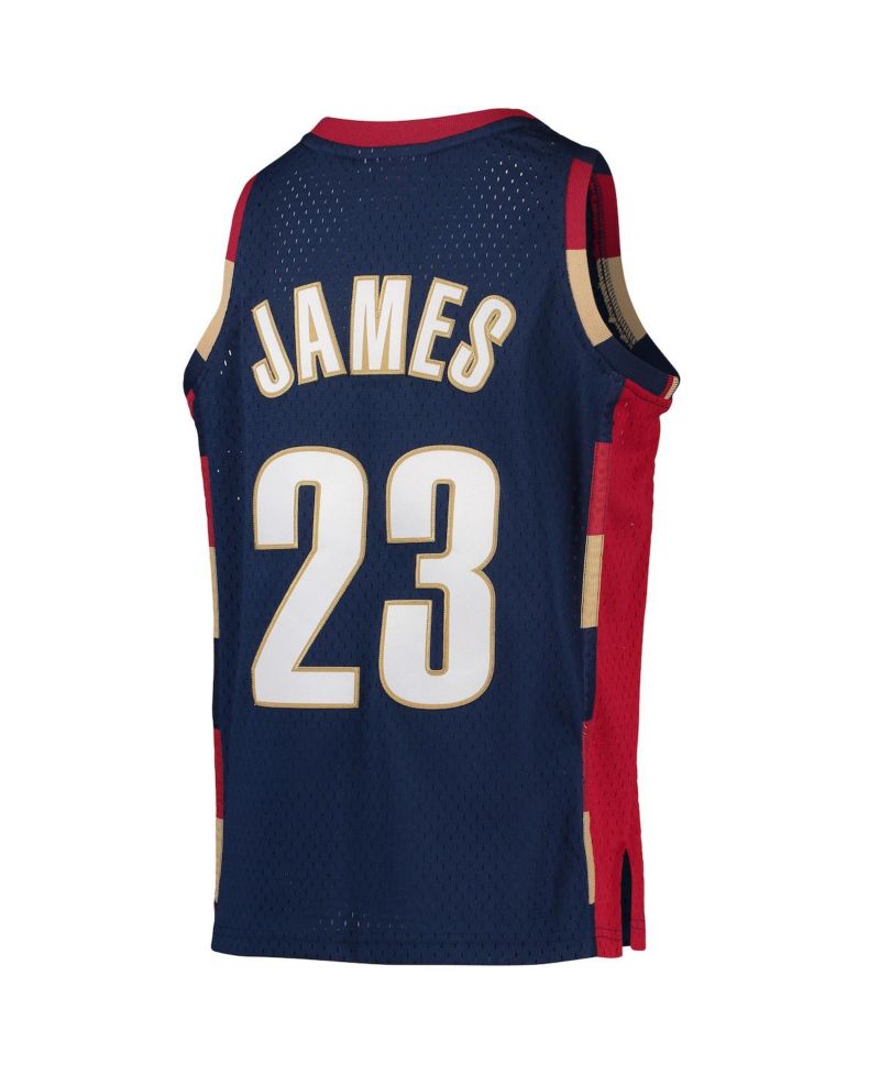 Big Boys LeBron James Navy Cleveland Cavaliers 2008-09 Hardwood Classics Swingman Jersey