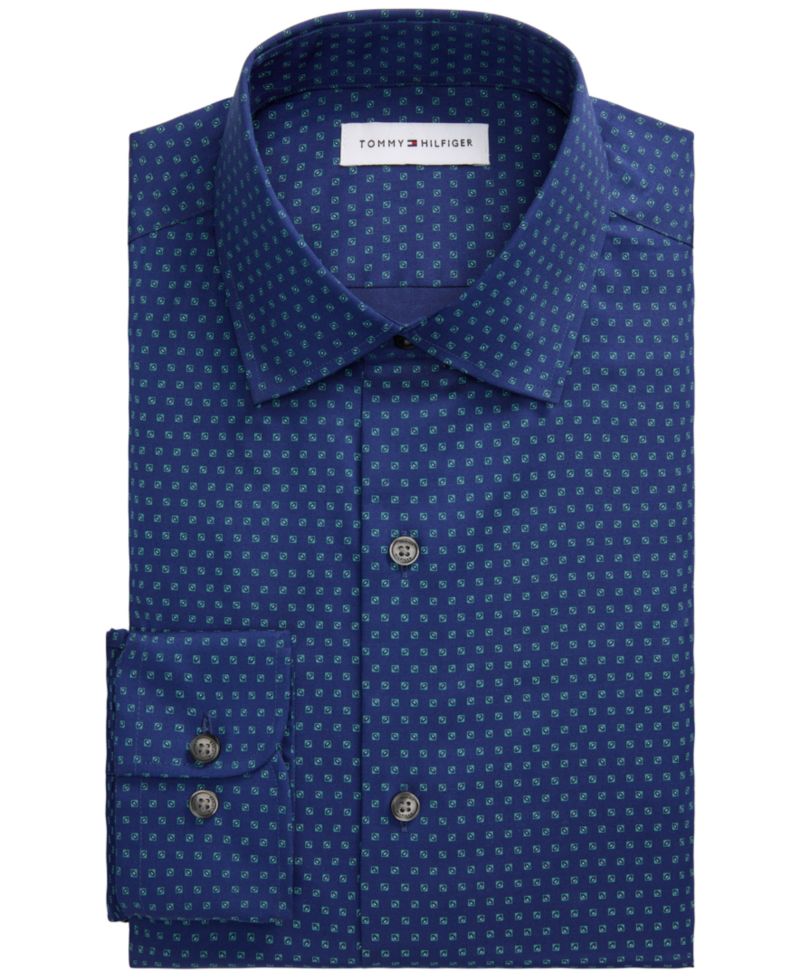 Men's TH Flex Stretch Long-Sleeve Spread Collar Dress Shirt
