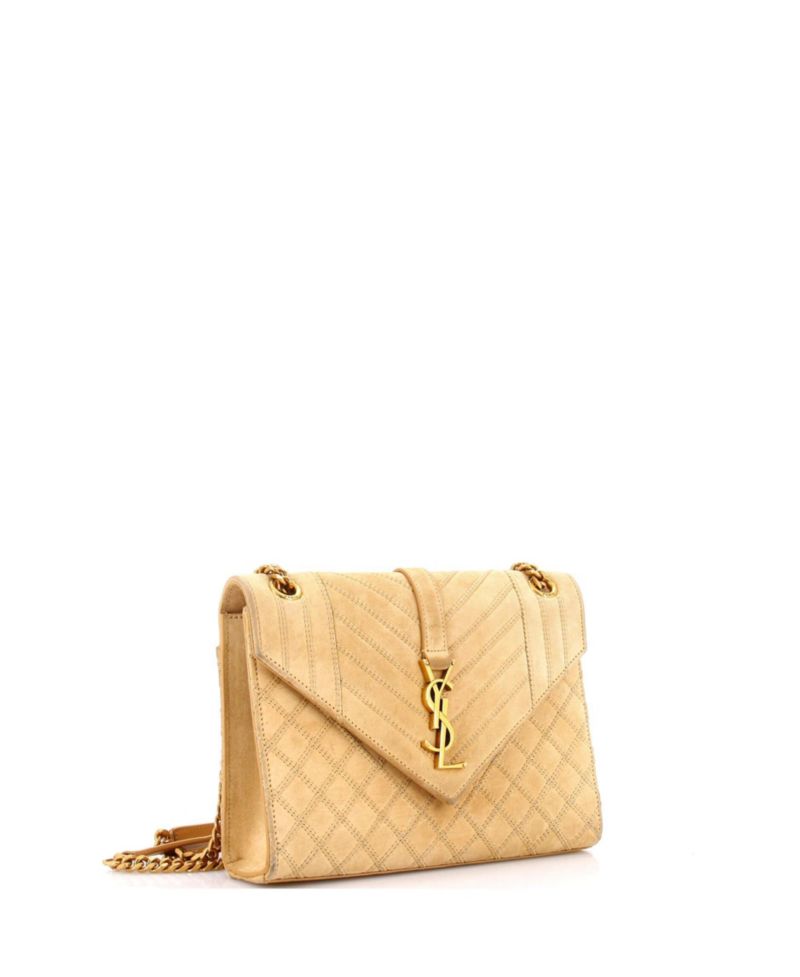 Small Classic Monogram Envelope Satchel Quilted Suede