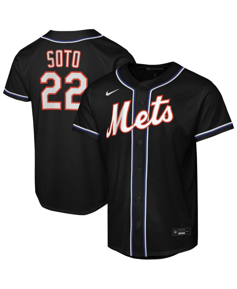 Big Boys and Girls Juan Soto Black New York Mets Fashion Replica Player Jersey