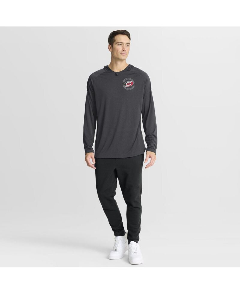 Men's Charcoal Carolina Hurricanes Authentic Pro Rink Raglan Hoodie