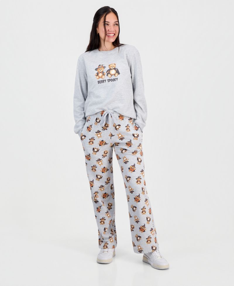 Juniors' Halloween Teddy Bear Crewneck Sweatshirt