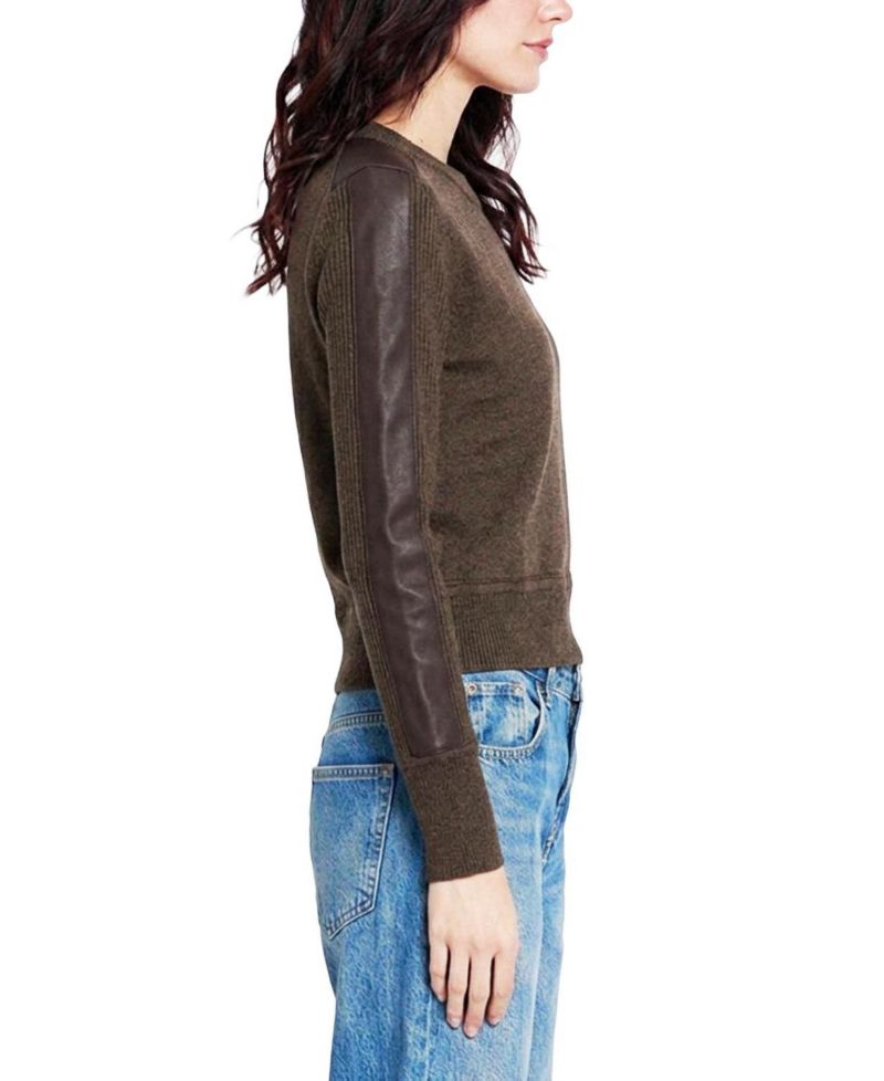 Women's Vesper Faux-Leather Panel Sweater