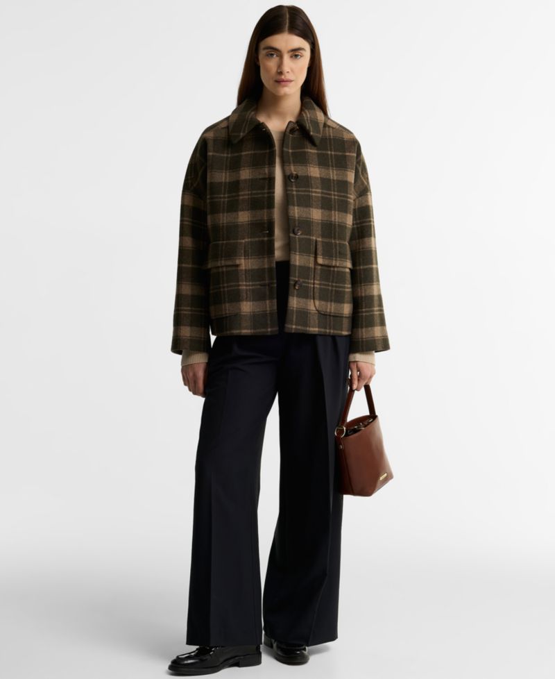 Women's Myla Check Wool-Blend Lined Coat