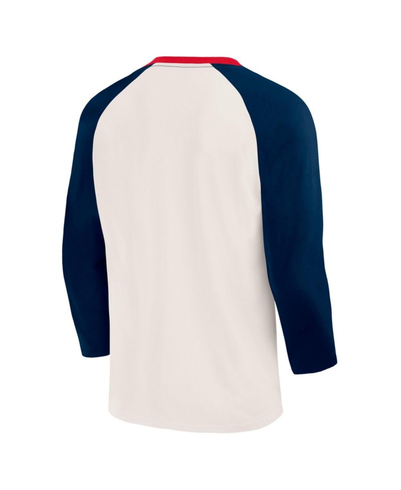 Men's Darius Rucker Collection by White/Navy Buffalo Bills Americana 3/4 Sleeve Raglan T-Shirt