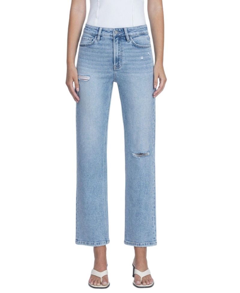 Women's High Rise Ankle Straight Jeans