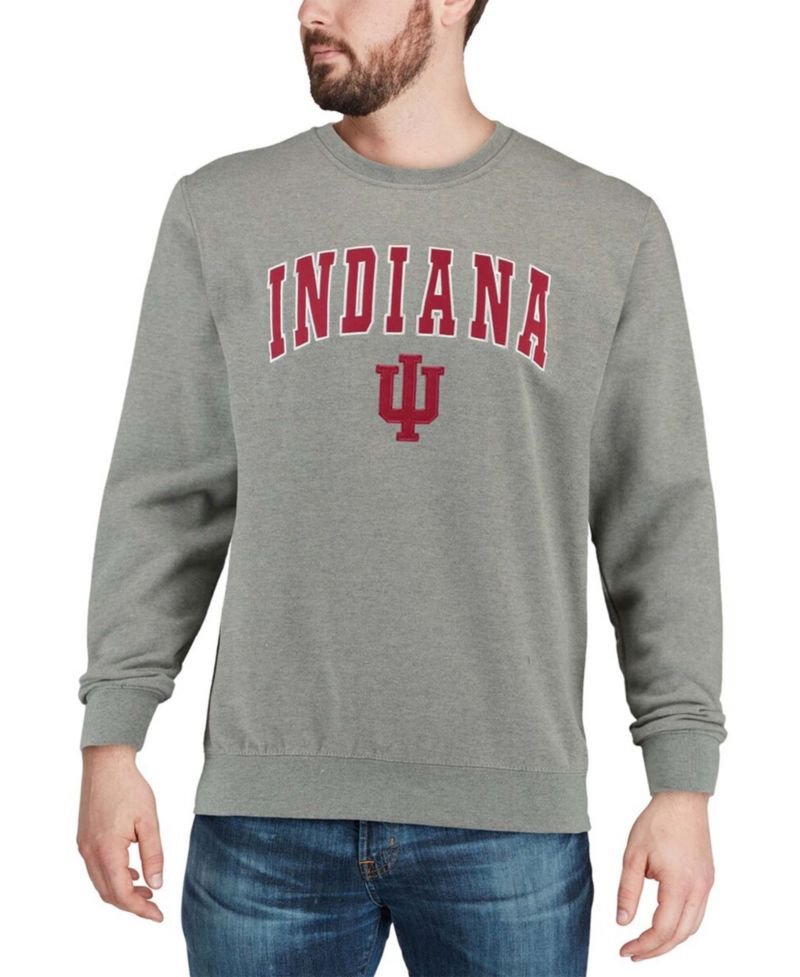 Men's Indiana Hoosiers Arch Logo Crew Neck Sweatshirt