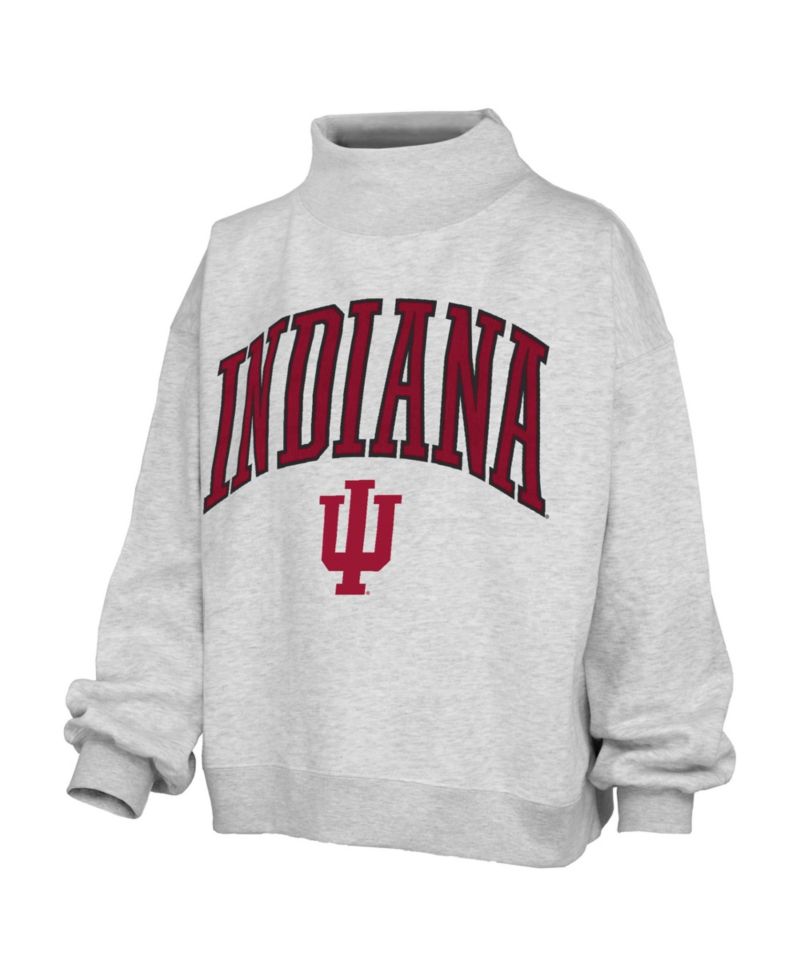 Women's Nelson Texture Lingo Indiana Hoosiers Oversized Mock-Neck Sweatshirt