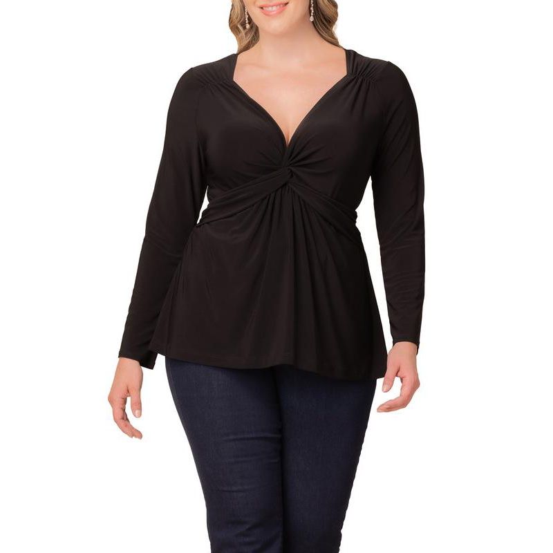 Plus Size Abigail Long Sleeve Twist Top