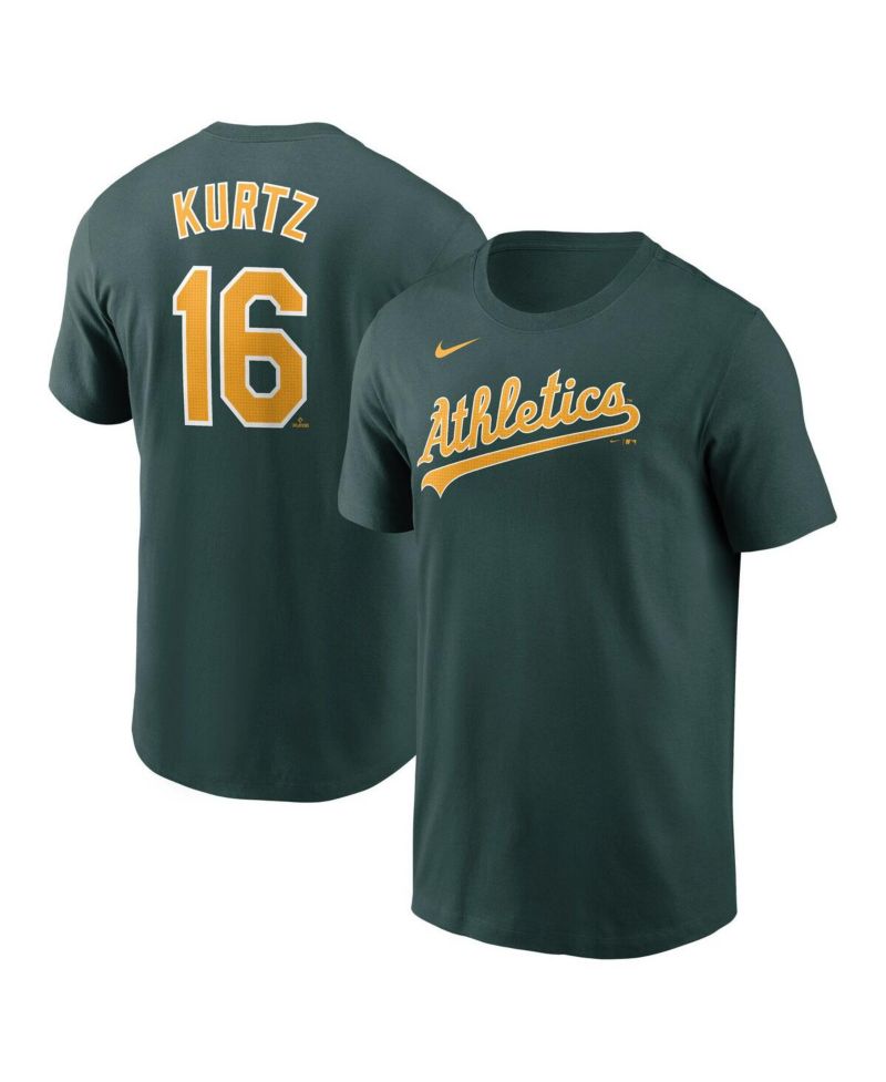 Men's Nick Kurtz Green Athletics Fuse Name & Number T-Shirt