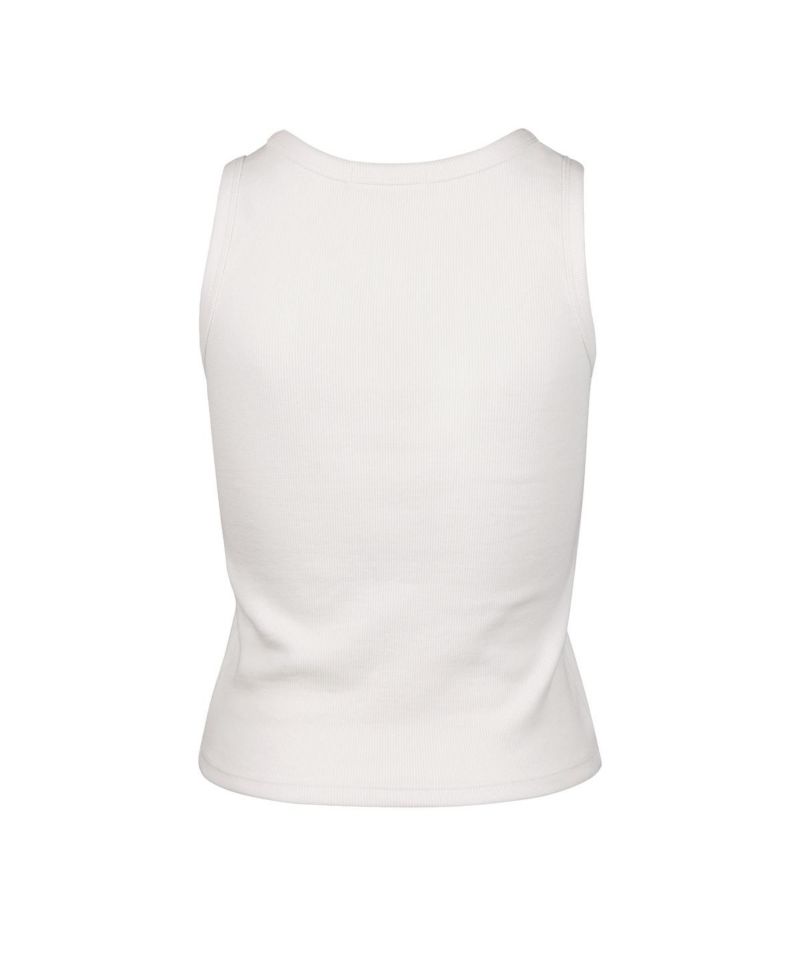 Women's Cream New York Yankees Floral Logo Ribbed Baby Tank Top
