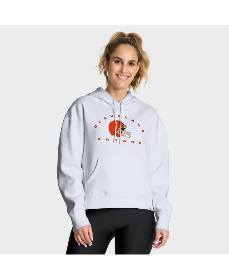 Women's White Cleveland Browns Eligible Receiver Legacy Pullover Hoodie