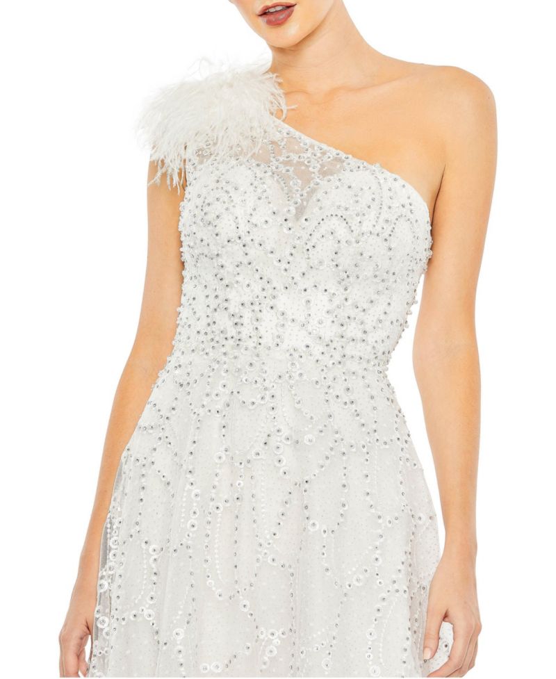 Women's Embellished One Shoulder A Line Gown
