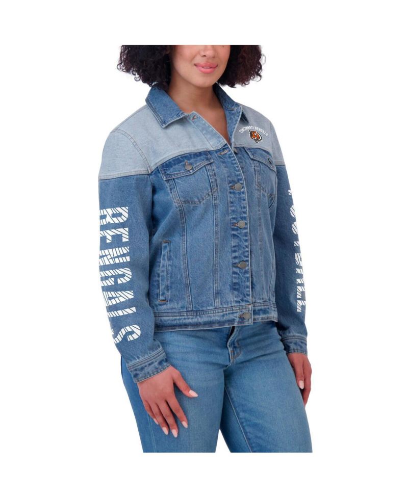 Women's Cincinnati Bengals Full-Button Denim Jacket