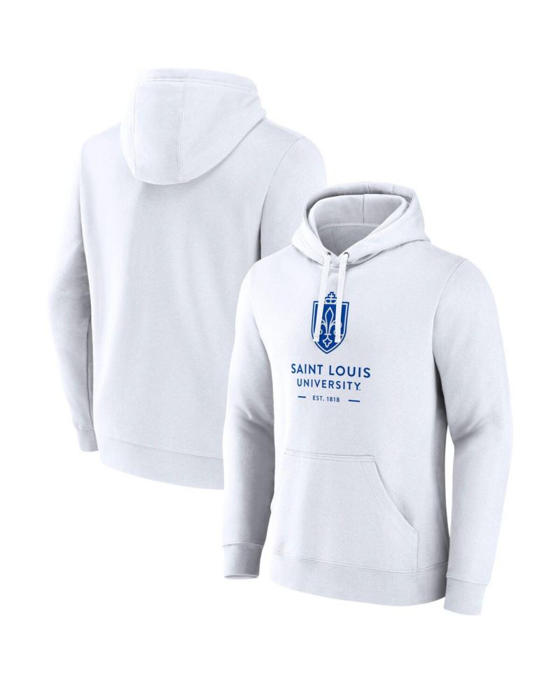Men's White Saint Louis Billikens Primary Logo Pullover Hoodie