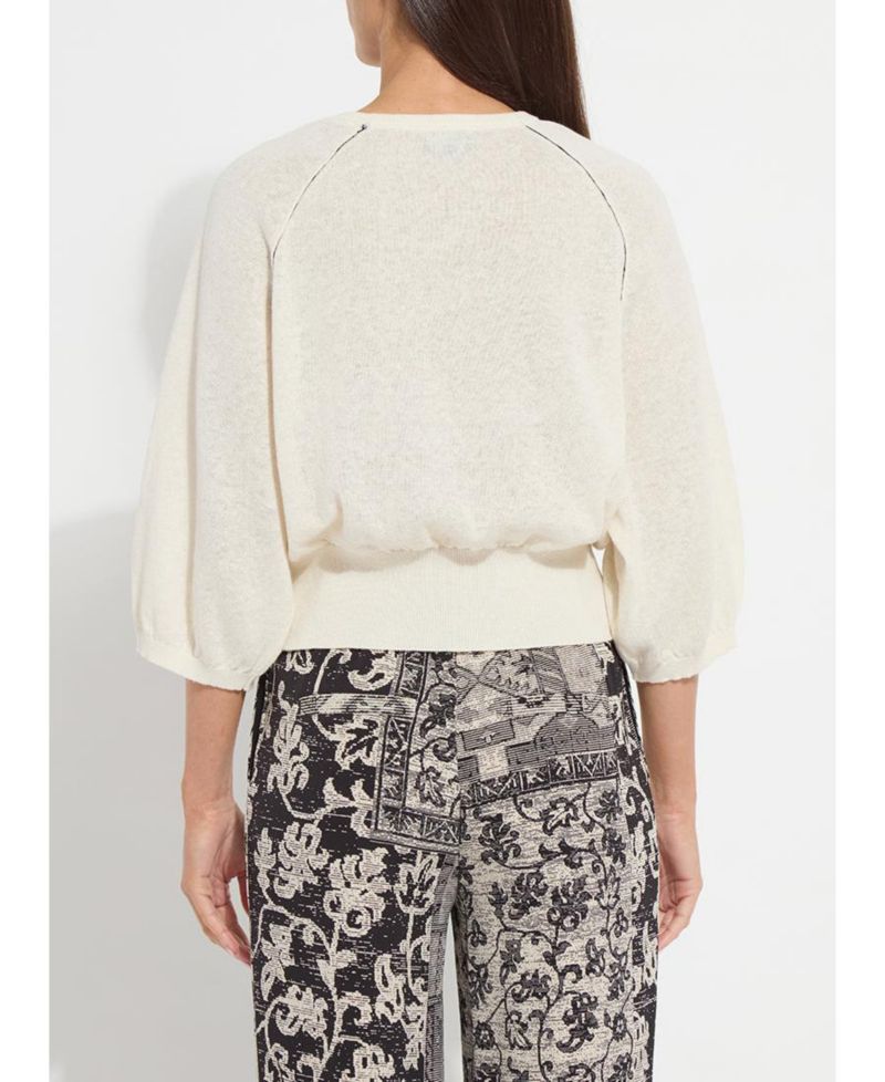 Women's Anabela Oversized Lightweight Raglan Long-Sleeve Linen-Cotton-Blend Sweater