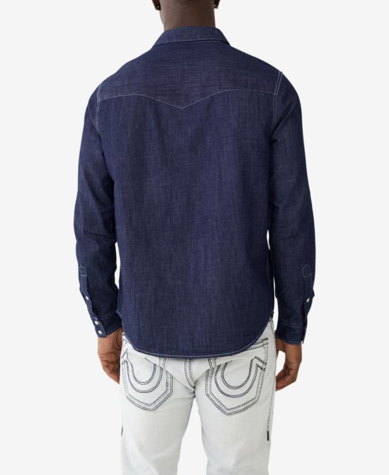 Men's Dark Wash Western Shirt