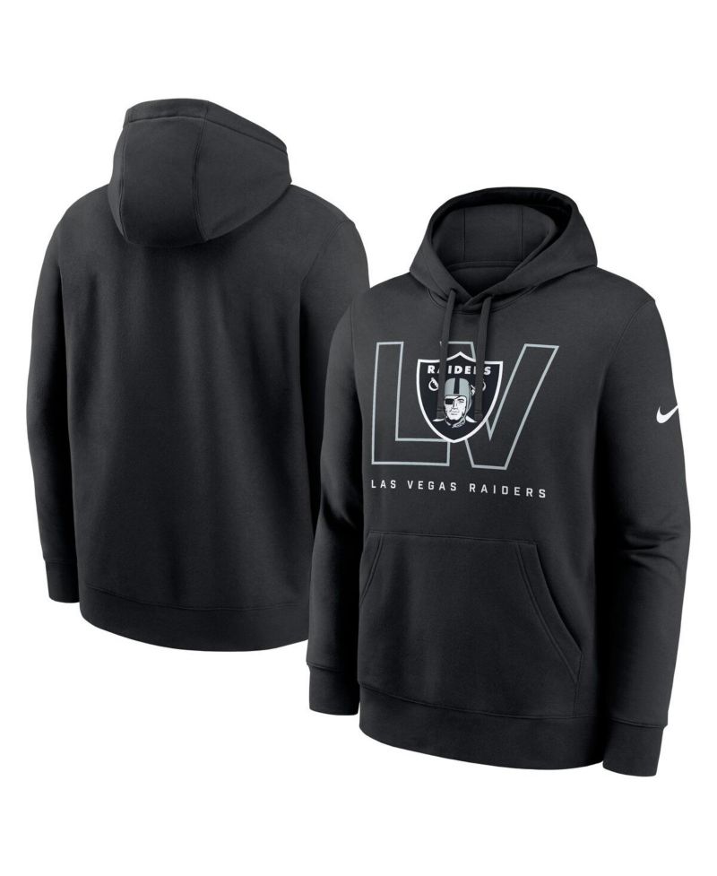Men's Black Las Vegas Raiders Busted Play Club Fleece Pullover Hoodie