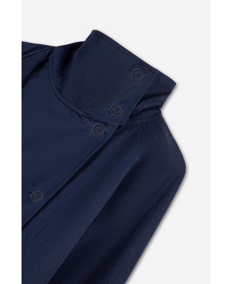 Women's Shawl Detail Stand Collar Trench Coat