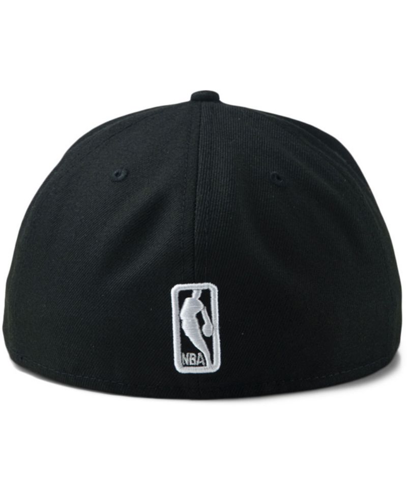 Men's Black Los Angeles Lakers Black White Logo 59Fifty Fitted Hat