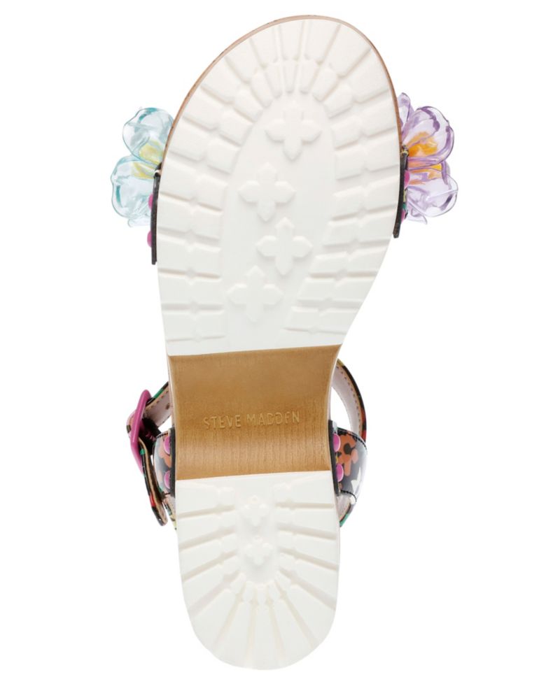 Little and Big Girls Oakly Clog Sandals with Flower Details