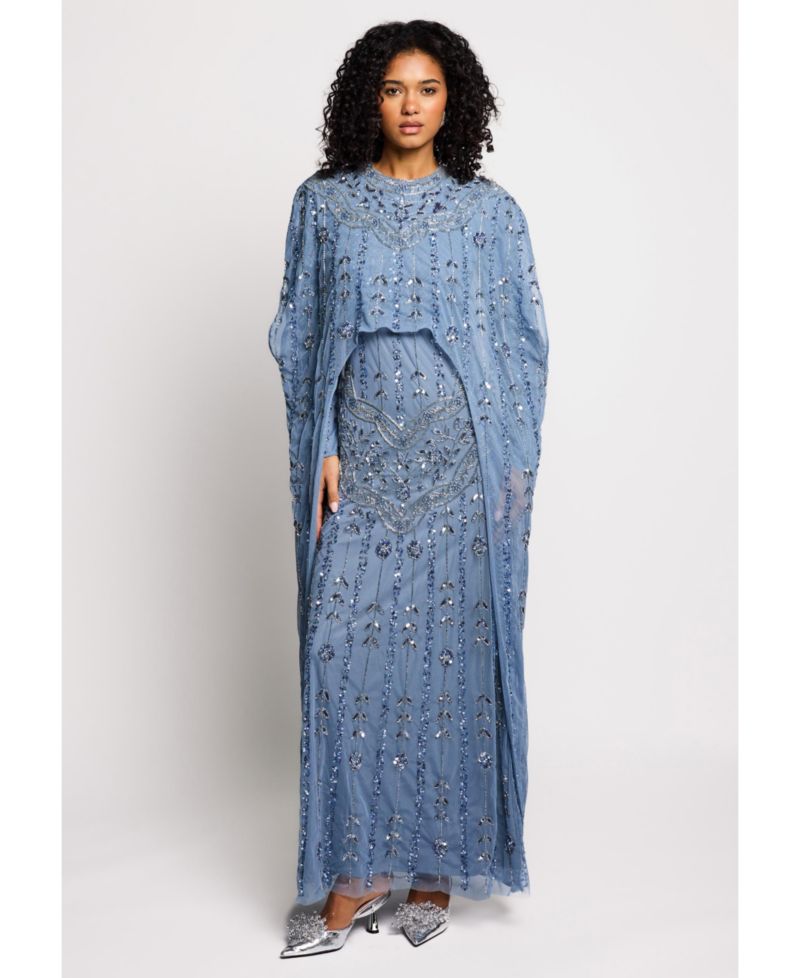 Women's Modestcape Embellished Sequins Maxi Dress