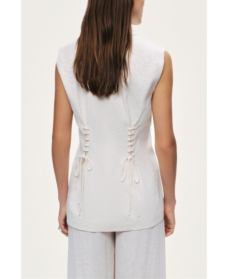 Women's Lace-Up Waist Tailored Vest