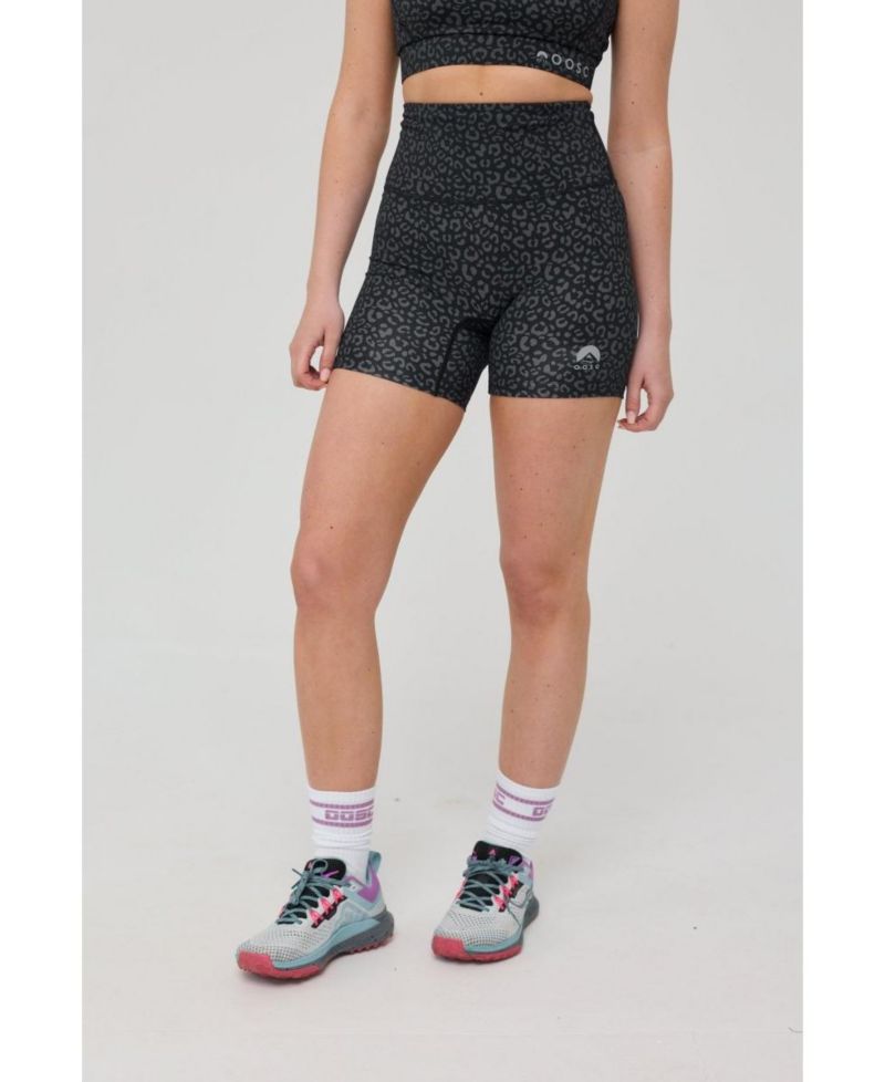 Women's Infinite High Waisted Shorts - Black Leopard