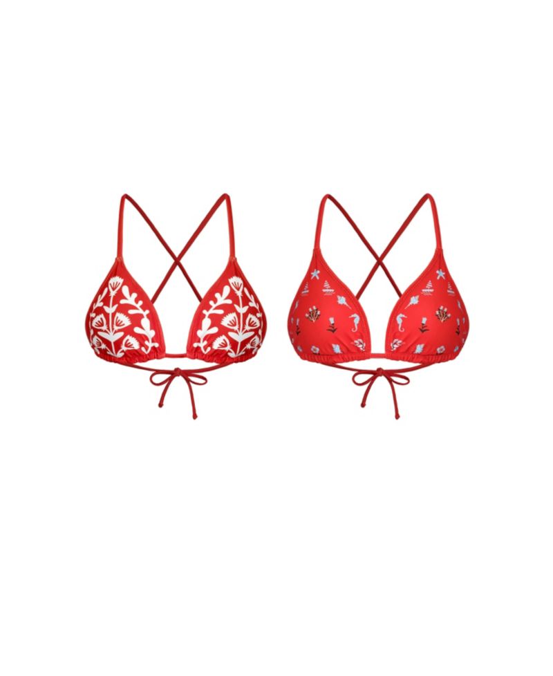 Women's Coral Garden Reversible Triangle Bikini Top