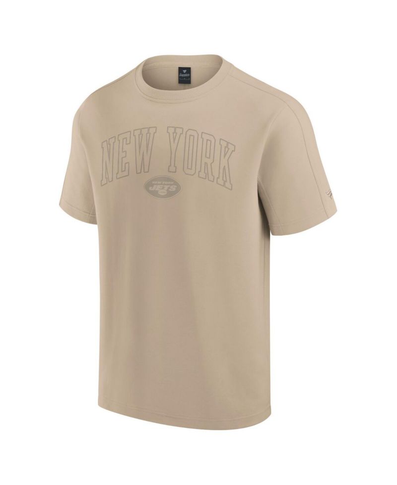 Men's and Women's Khaki New York Jets Elements Heavyweight Tri-Blend T-Shirt